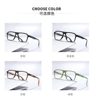 Lunettes de vue photochromiques PC carrées à charnières à ressort, verres transparents anti-lumière bleue, branches antidérapantes