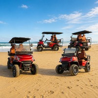 Voiturette de golf électrique pour terminal portuaire, 2, 4 ou 6 places, moteur AC 72V 7.5KW, batterie au lithium, pour le personnel de quai, kit balise de signalisation de danger