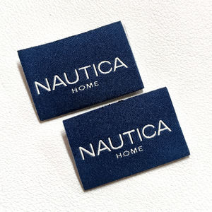 YH-haute densité conception personnalisée marque Logo impression tissé étiquette vêtement tissu privé fer sur étiquettes pour fabricant de vêtements - Product Image 2