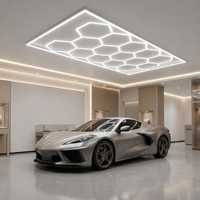 Lumière LED hexagonale à 5 grilles, blanc froid, en forme de nid d'abeille, pour plafond, garage, détaillage automobile, décoration intérieure, étanche, atelier, studio