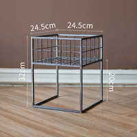 Tempat Pot Bunga Berdiri Logam, Set Modern dari 2 Dekorasi Tanaman Logam Berdiri Display Rak Pot