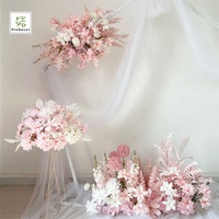 Vente en gros, fleur de mariage blanche rose, panneau mural, boule pour fête de mariage, centres de Table d'anniversaire, décorations de Table