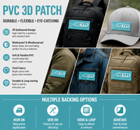 Offre Spéciale : Patchs en Caoutchouc PVC Souple Personnalisés avec Logo 3D en Relief, Lavables, pour Décorations de Chapeaux Élégants