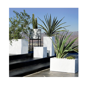 <span class=keywords><strong>Pot</strong></span> de fleurs rouillés d'extérieur personnalisés, grands Pots carrés <span class=keywords><strong>en</strong></span> acier, décoratifs pour l'extérieur - Product Image 2