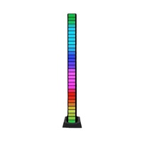 Lumière d'ambiance magnétique RGB USB en ABS pour microphone, ordinateur de bureau, audio de voiture, LED rythmique à activation vocale, ambiance musicale