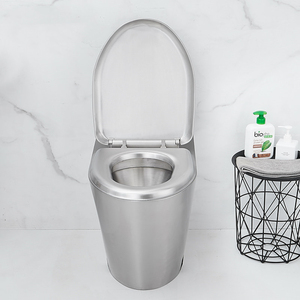Inodoro Comercial de Acero Inoxidable Montado en el Suelo, con Acabado Metálico Cepillado, Higiénico y sin Juntas, para Hospitales, Centros Médicos y Baños - Product Image 2