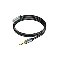 Câble audio coaxial 3,5 mm plaqué or 24 carats, fil d'extension stéréo pour microphone et écouteurs, connecteur mâle vers femelle
