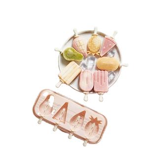 Moldes de silicona para paletas de helado con tapas, 4 cavidades, para cake pops y barras de helado, reutilizables, apilables, aptos para alimentos, fáciles de limpiar - Product Image 1