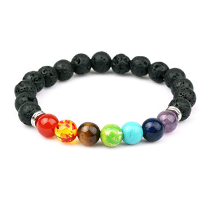 High Quality Stainless Steel Bead Natural Energy Stone Healing Gemstone Elastic 7 <strong>Chakra</strong> <strong>Bracelet</strong> - Product Image 3