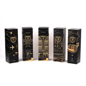 Boîtes cadeaux en bois MDF rectangulaires haut de gamme personnalisées pour vin et whisky, marque DS, design laser, fabrication artisanale, noir mat - Product Image 4