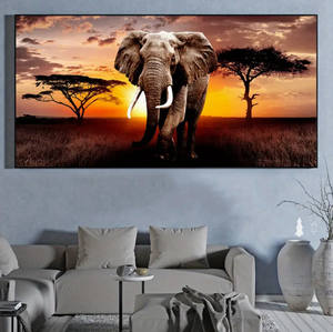Minimalisme moderne Art imprime cuisine éléphant mur Art décor à la maison Extra Large Art affiche cadeaux éléphant impressions sur toile peintures - Product Image 5
