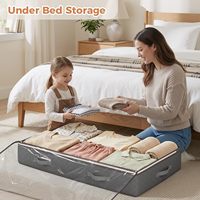 Conteneurs de rangement sous le lit 90L, lot de 4, organiseurs de placard et bacs de rangement, sacs de rangement pliables sous le lit