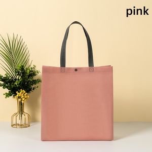 Eco-friendly Shopping <strong>Bag</strong> With Handle Snap Button Grocery Store Reusable Foldable <strong>Non</strong> <strong>Woven</strong> <strong>Tote</strong> <strong>Bag</strong> Custom Logo