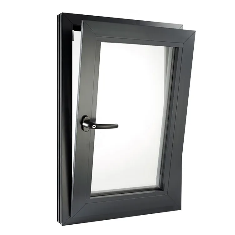 Ventanillas de aleación de aluminio con doble acristalamiento, ventanas abatibles de seguridad con inclinación y giro para champán