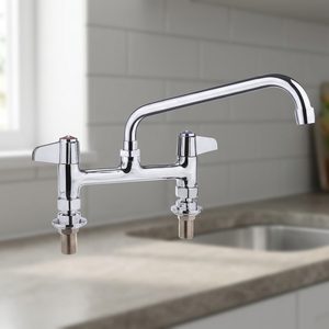 High Quality Modern Brass <b>Chrome</b> Plated Kitchen Mixer Dual Lever Smooth Flow Swivel Spout Ceramic Valve Easy Install Tap Faucet - Product Image 3