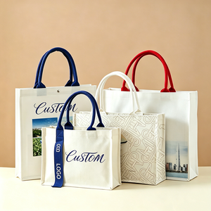 Borsa Tote in Tela con Logo Personalizzato, Shopper 3D con Manico a Nastro <span class=keywords><strong>per</strong></span> Promozione Universitaria e Aziendale - Product Image 1