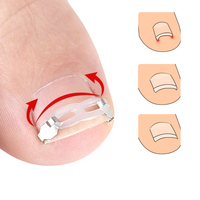 Nouveau kit de correction des ongles incarnés en acier inoxydable avec boucle de traction en silicone et patch adhésif pour la correction des ongles courbés du pied