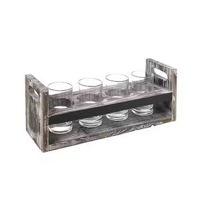 Plateaux de service personnalisés en bois avec logo de marque pour bière et whisky, avec 4 verres de dégustation peints pour Big Whale <span class=keywords><strong>Italie</strong></span> - Product Image 5
