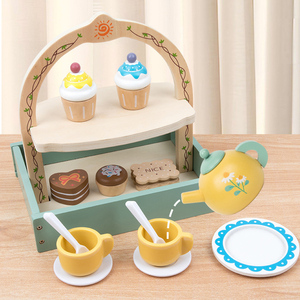 Juguete de Cocina de Madera, Juguete de Simulación Popular, Juego de Té de Dos Niveles para Niños - Product Image 5