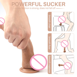 저렴한 20cm 리얼리스틱 XXL 게이 애널 플러그, 여성용 가열 텔레스코픽 피스톤 진동 딜도 - Product Image 4