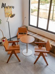 Juegos de Muebles de Restaurante Retro de Madera Maciza Francesa Personalizados para el Hogar, <span class=keywords><strong>Bar</strong></span> y Hotel, Mesas y Sillas de Comedor - Product Image 3