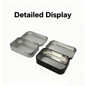 Scatola di latta di cioccolato di lusso stampata personalizzata, elegante scatola di latta rettangolare sottile incernierata in metallo per lo stoccaggio di menta per unghie con gioielli di caramelle - Product Image 3