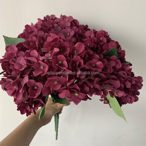 E-380 mariage maison Table ornements décoration fleur artificielle 5Branches soie hortensia Bouquets bordeaux - Product Image 6