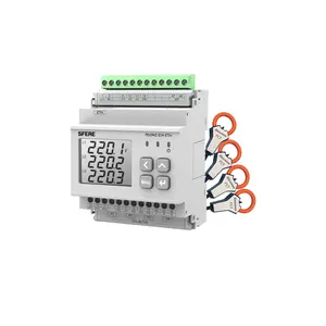 Ethernet Modbus TCP/IP 10M/100M Medidor de potencia trifásico multifunción Din Rail RJ45
