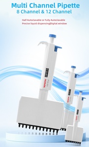 Pipette de transfert répétitive en plastique multicanal à 8 têtes à volume réglable de haute qualité 20-200ul pour une utilisation en laboratoire biochimique - Product Image 2