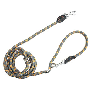 Wholesale 2.6m Double Dog Leash 8mm 10mm 12mm Two-Tone Spliced Rope Dual Head Dog Lead for <b>Walking</b> Two Dogs - Product Image 1