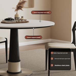 Pháp phong cách retro rắn gỗ đá tấm bàn tròn đặt 4 ghế phòng khách nội thất nhà thiết kế hiện đại - Product Image 4