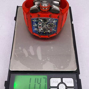 레드 카본 파이버 RM11-03 남성용 풀 오토매틱 기계식 시계 (통형 케이스 및 디지털 디스플레이 포함) - Product Image 5
