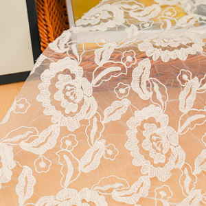 Francés puro caro multicolor plano bordado Color bordado tul tela adecuada para mujer ropa de noche tela - Product Image 4