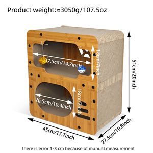 لوحة خدش وعش تسلق القطط العمودية متينة بإطار متكامل للمواسم الأربعة ، لعبة مقاومة للاهتراء - Product Image 2