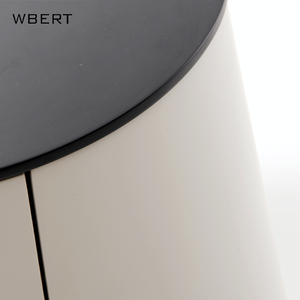 Table de chevet minimaliste WBERT - Bois avec finition mate gris clair, design moderne et futuriste pour la chambre à coucher, meubles de maison - Product Image 4