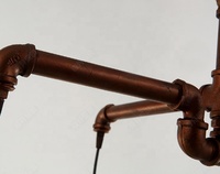Lampe suspendue en fer de style industriel antique pour restaurant, bar, loft, rétro, avec tuyau d'évacuation d'eau