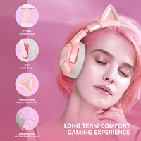 Écouteurs et Casques Audio avec Microphone – Vente en Gros – Casque Gaming Filaire Rose Mignon avec Oreilles de Chat pour Filles