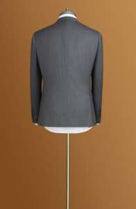 628 100% Wol Nieuwe Zakelijke Grijze Halve Canvas Heren Pak Semi-Hennep Voering Proces Pak Set - Product Image 2