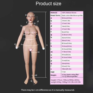 Silicone đầy đủ cơ thể phù hợp với với cánh tay chân thực tế toàn bộ bodysuit vú hình thức âm đạo cho chuyển đổi giới tính crossdressers giả boobs - Product Image 4