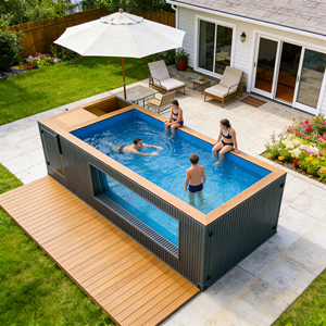 สระว่ายน้ำไฟเบอร์กลาสสำหรับเด็กและครอบครัว แบบตั้งพื้น หนา 8 มม. สำหรับสนามหลังบ้าน ทนทาน ป้องกันรังสียูวี รับประกัน 3 ปี - Product Image 4