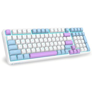 99-<span class=keywords><strong>key</strong></span> Ice Blue Wired Mecânica Gaming <span class=keywords><strong>Keyboard</strong></span> Layout Hot-swappable PBT Keycaps Wired Gaming <span class=keywords><strong>Keyboard</strong></span> - Product Image 1