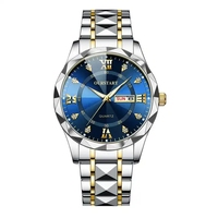 Montre analogique à quartz en acier inoxydable avec date et jour, étanche, sportive, lumineuse, pour homme, bracelet de luxe, montres pour homme