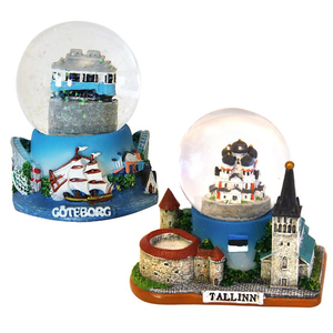 Resina De Bola De Água De Cristal Personalizado MALMO GOTEBORG KIRUNA STOCKHOLM Tourist Souvenir Landmark Edifício Imã De Geladeira & Snow Globe - Product Image 1
