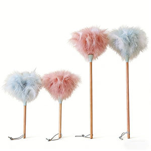 <span class=keywords><strong>Plumeau</strong></span> en plumes de dinde <span class=keywords><strong>rose</strong></span> de qualité supérieure avec options de manche long ou court, outil de nettoyage pour la décoration intérieure et l'élimination de la poussière sur surfaces délicates - Product Image 3