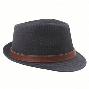 British Vintage <b>Fedora</b> <b>Hats</b> for <b>Men</b> Summer Outdoor Beach Party Fashion Anti UV Sun Protection Ribbon & Rope - Product Image 3