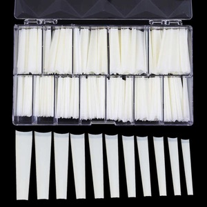 Ongles carrés extra longs XXL, 360 pièces en boîte, en ABS, blancs transparents, avec logo personnalisé, vente en gros - Product Image 6