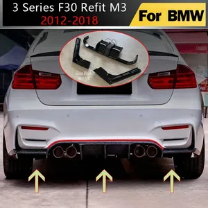 Pour BMW Série 3 F30 Modifiée M3 2012-2018 : Diffuseur de pare-chocs arrière, Lame de protection inférieure, Spoiler, Kit carrosserie arrière, Tuning - Product Image 1