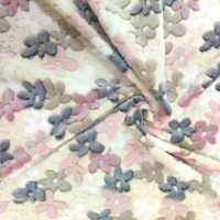 Tissu en polyester flanelle jacquard floral imprimé sur mesure, motif cœur, écologique, directement de l'usine, pour couvertures et plaids