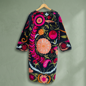 Abrigo Largo de Invierno para Mujer, con Cuello Alto Bordado, Grueso, Personalizable, Amorzinho, Hecho a Mano, Transpirable, Ecológico, de Algodón Crudo - Product Image 4
