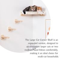 Étagères d'angle murales de luxe modernes pour chat avec 3 marches, lit mural en peluche pour chats de grande taille à Noël